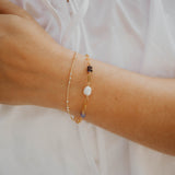 Mixed Metal Dew Drop Chain Bracelet
