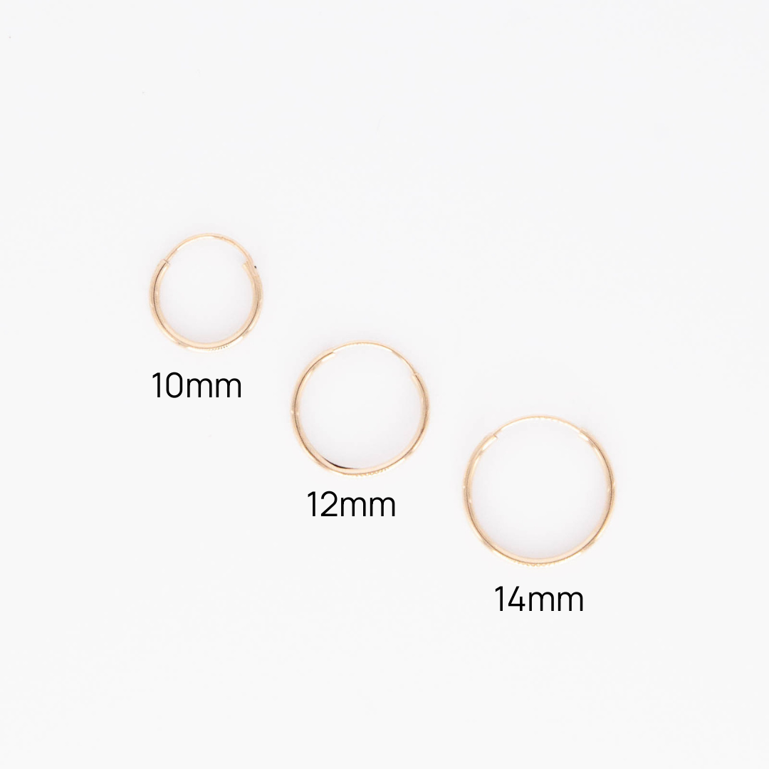Diamond Endless Hoops - Solid Gold