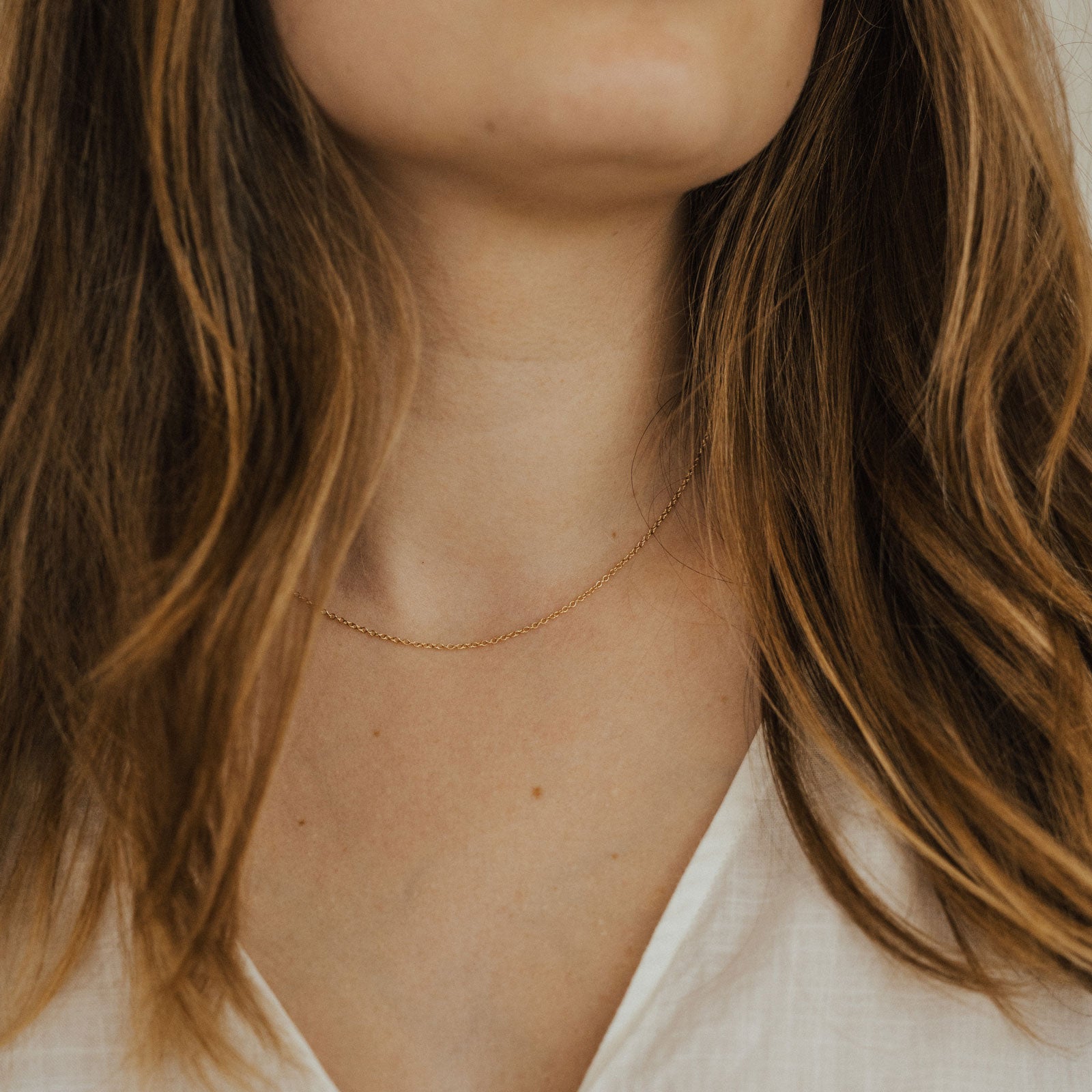 Cable Chain Necklace - 14K Solid Gold