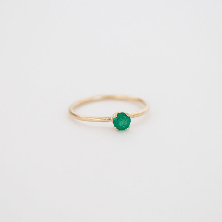 Emerald Birthstone Ring (May) - 14K Solid Gold