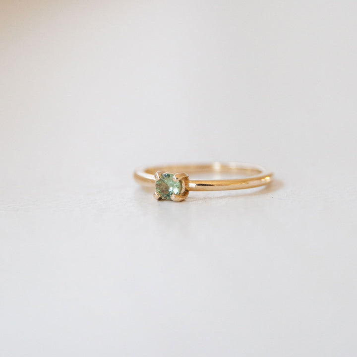 Green Sapphire Ring - 14K Gold