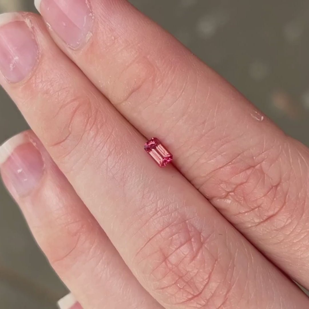 Orange Sapphire Collet Ring
