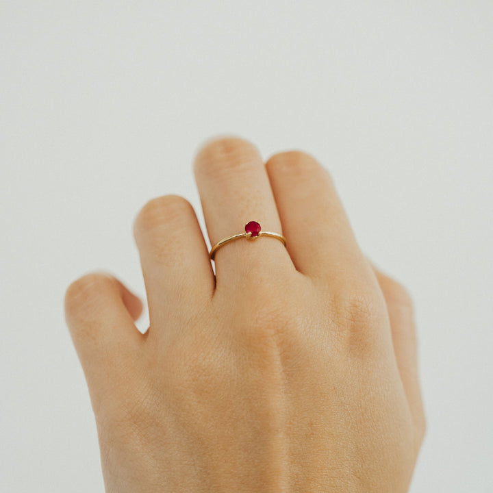 Ruby Birthstone Ring (July) - 14K Solid Gold
