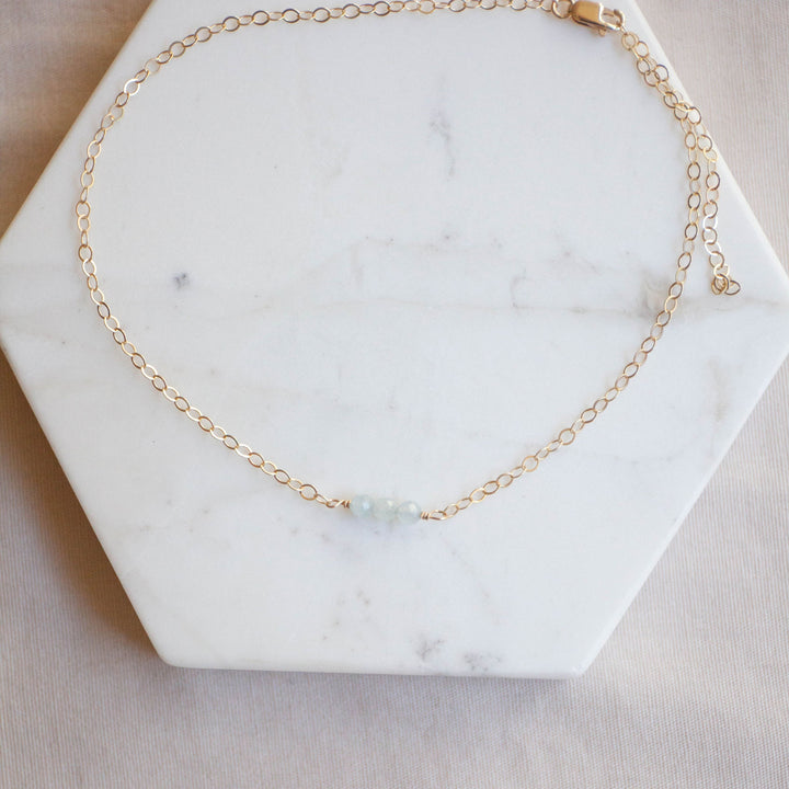 Aquamarine Bar Anklet