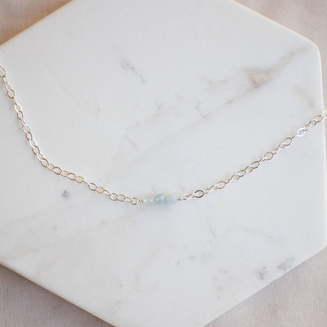 Aquamarine Bar Anklet