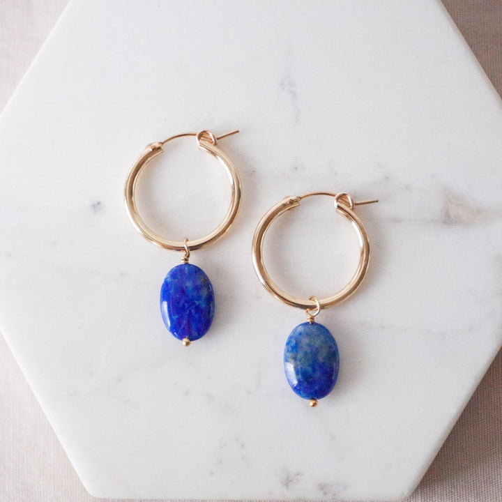 Lapis XL Huggie Hoops