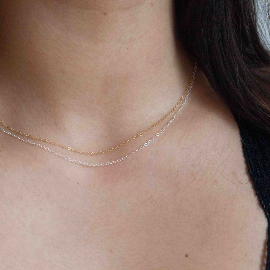 Simple Chain Necklace- Minimalist Gemstone Jewelry – And Arlen