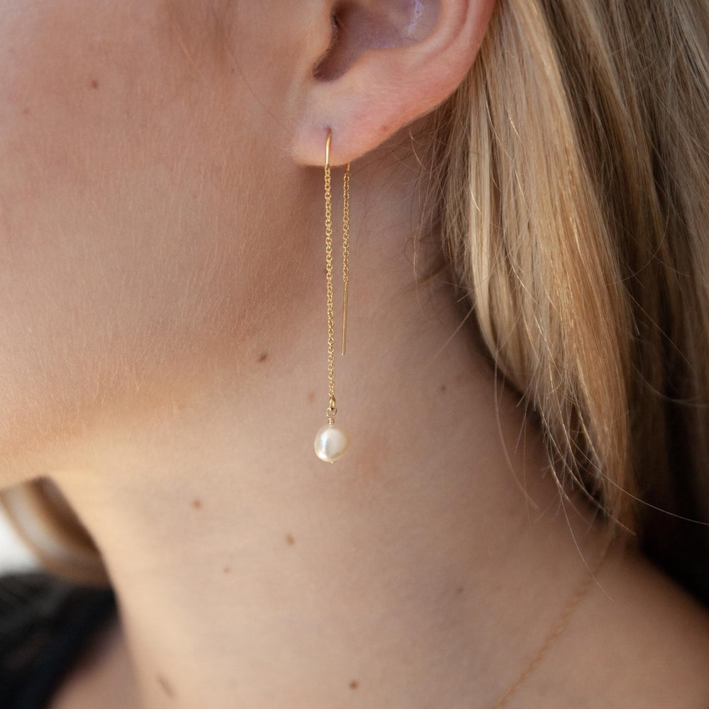 Dropping In Pearl Threaders (Silver & 24K Gold Vermeil - Foto 3