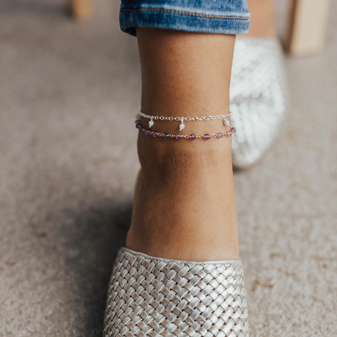 Moonstone Stardust Anklet