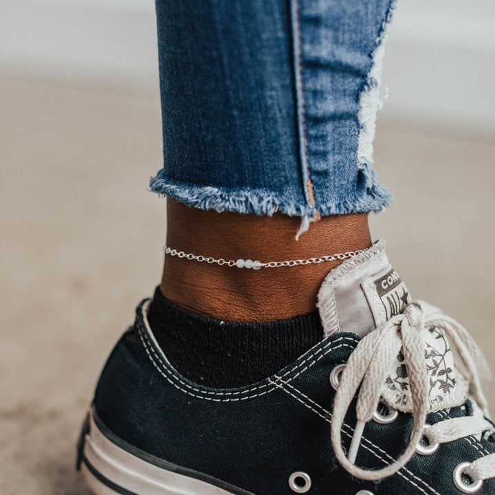 Aquamarine Bar Anklet