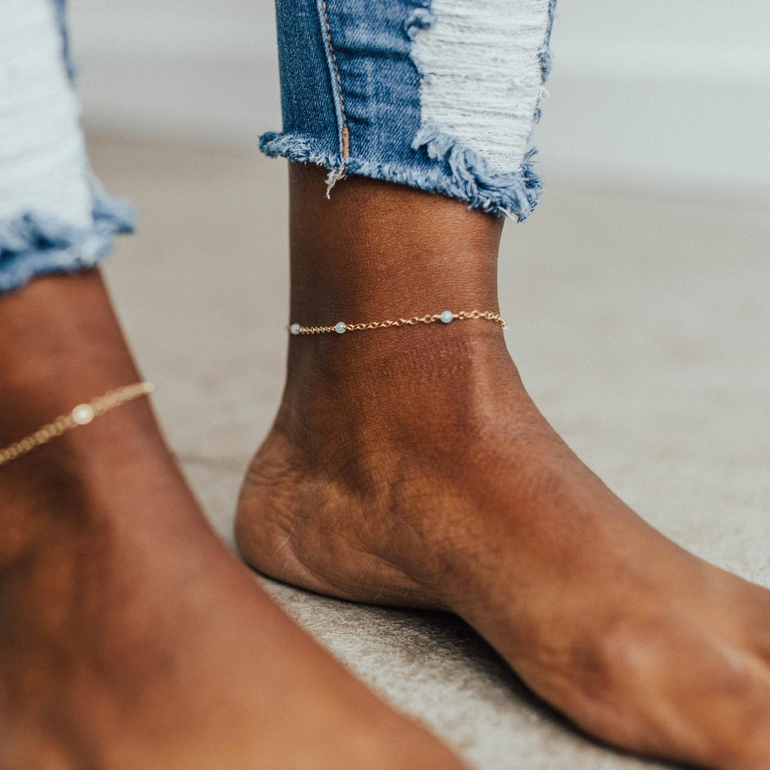 Aquamarine Classic Anklet