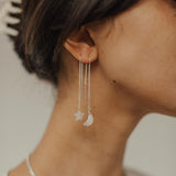 Moonstone Celestial Threader Earrings
