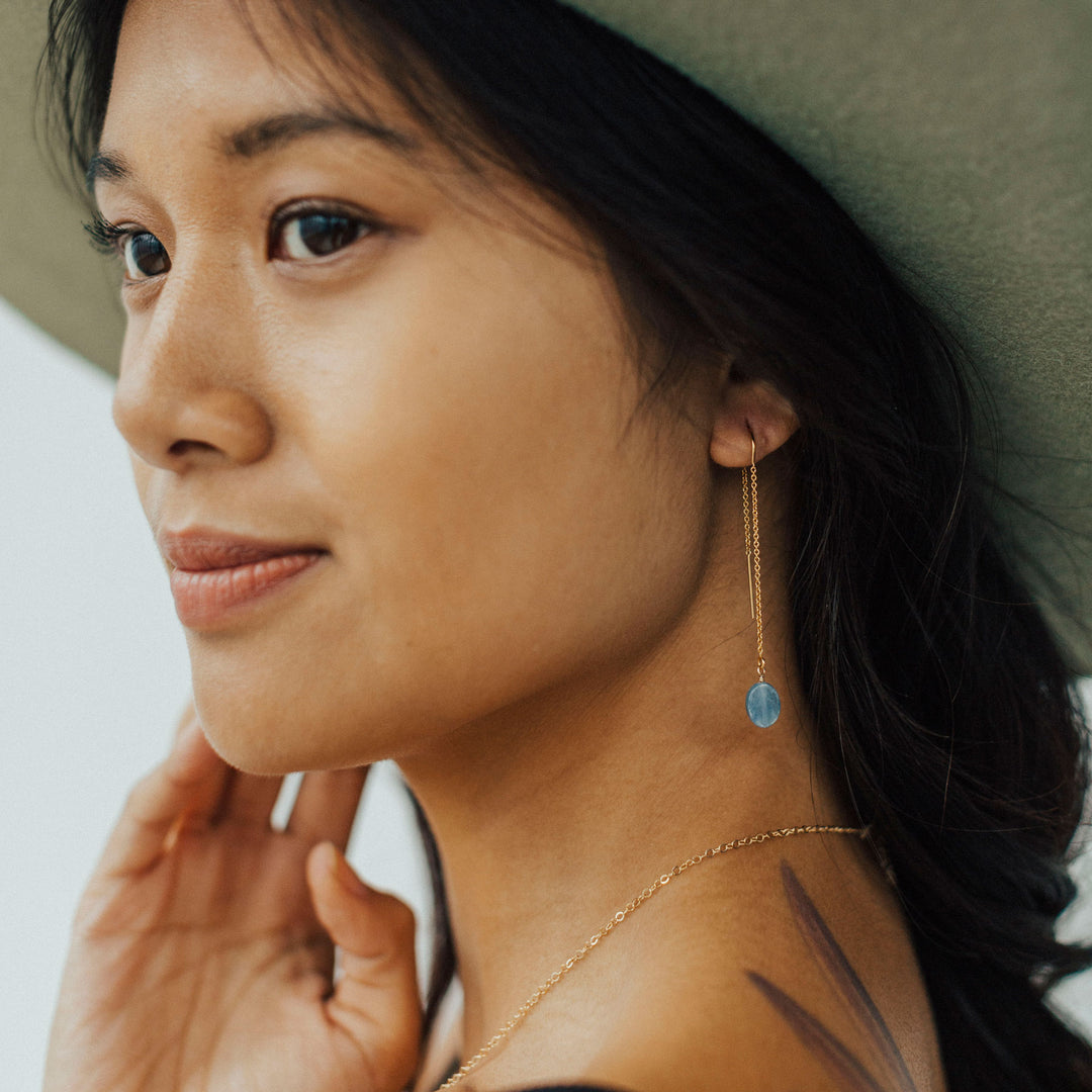 Kyanite Threader Earrings