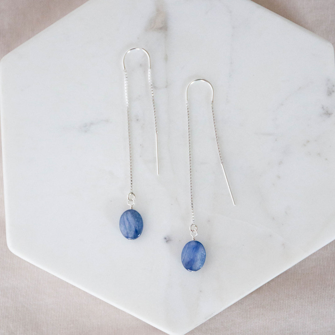 Kyanite Threader Earrings