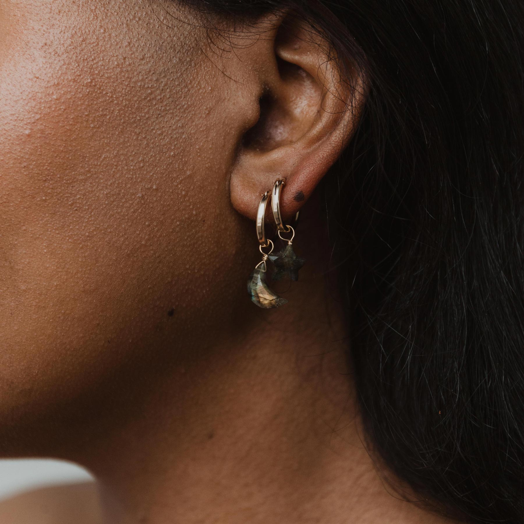 Labradorite Celestial Hoops