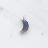 Labradorite Moon Charm