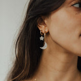 Moonstone Star Hoops