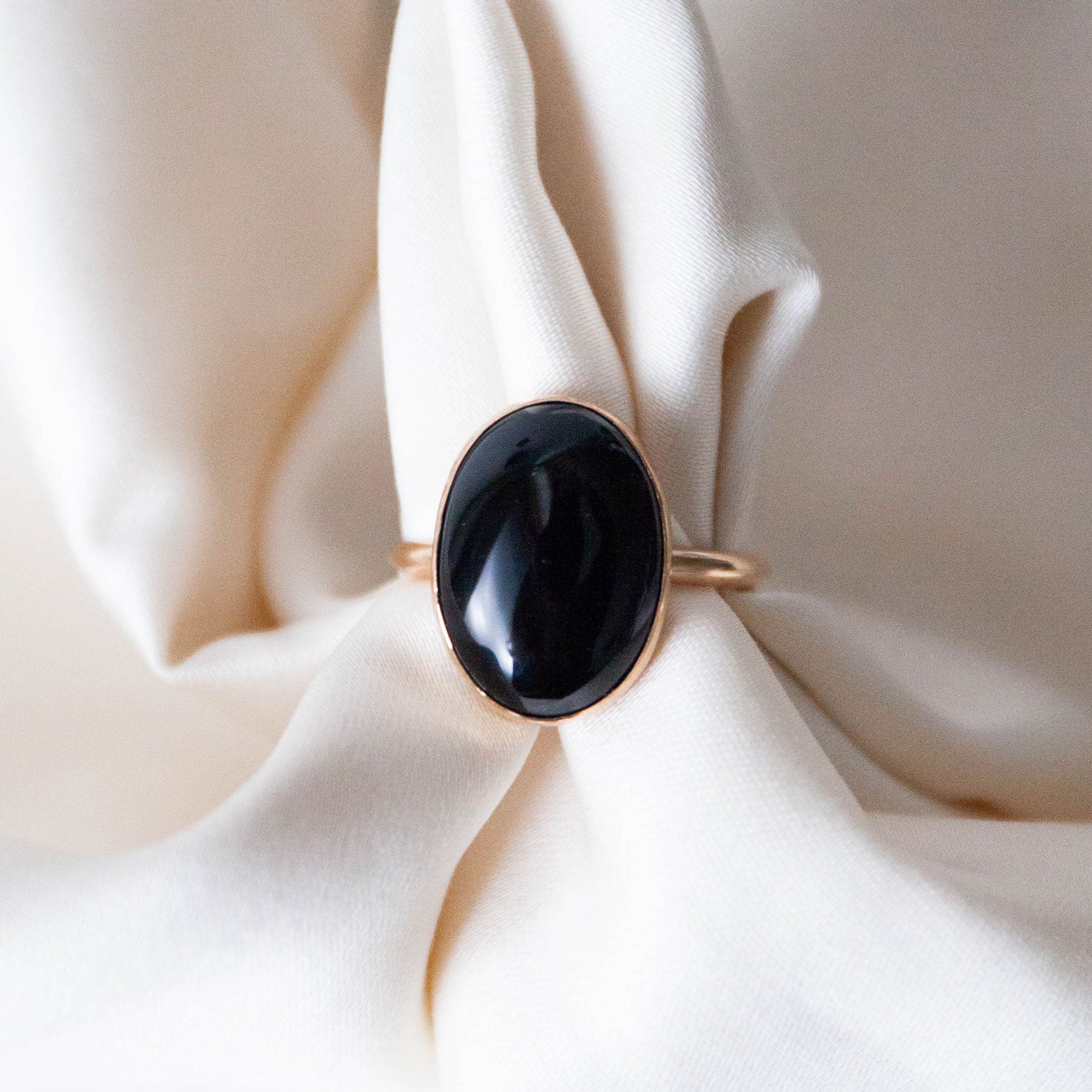 Sterling Forever Black Onyx Signet Ring