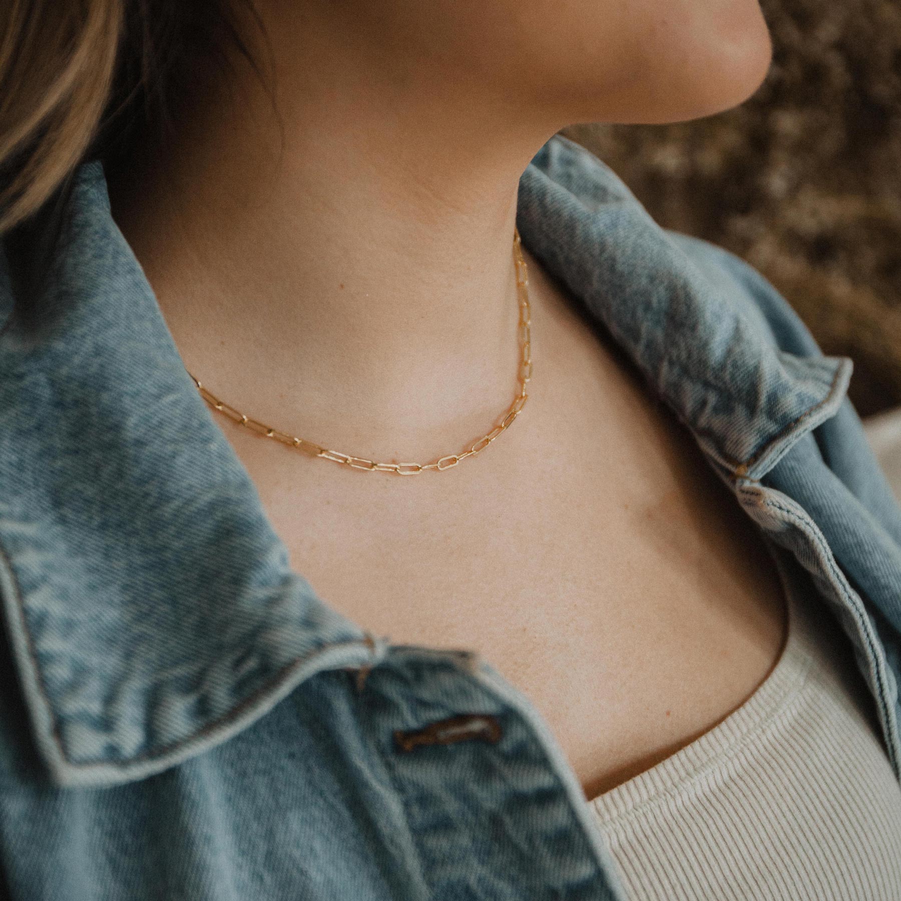 Paper Clip Chain Necklace- Minimalist Everyday Jewelry | And