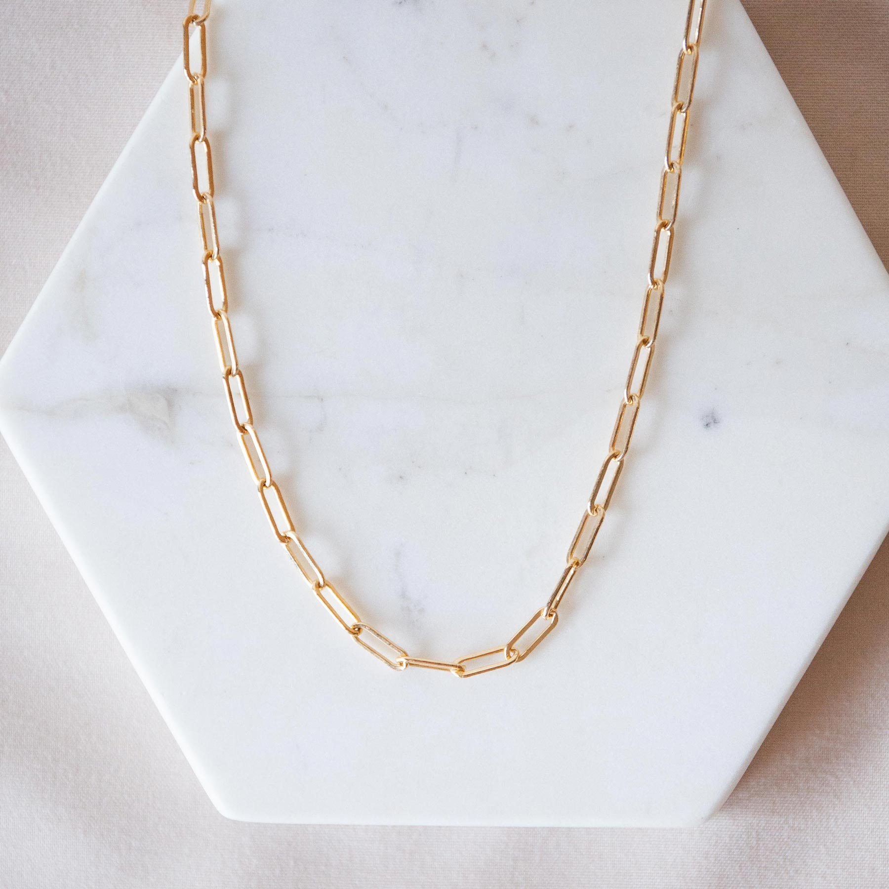 Paperclip necklace deals gold filled